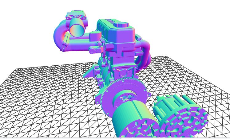 3D model of 1NZFXE engine